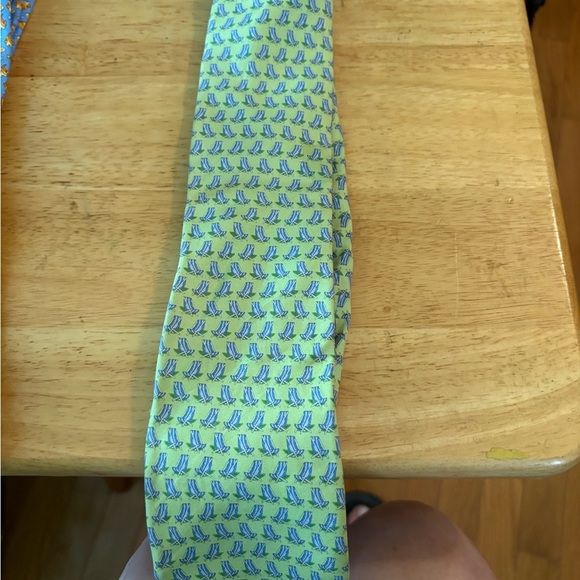 Green and‎ Blue Patterned Men's Tie - Picture 1 of 4